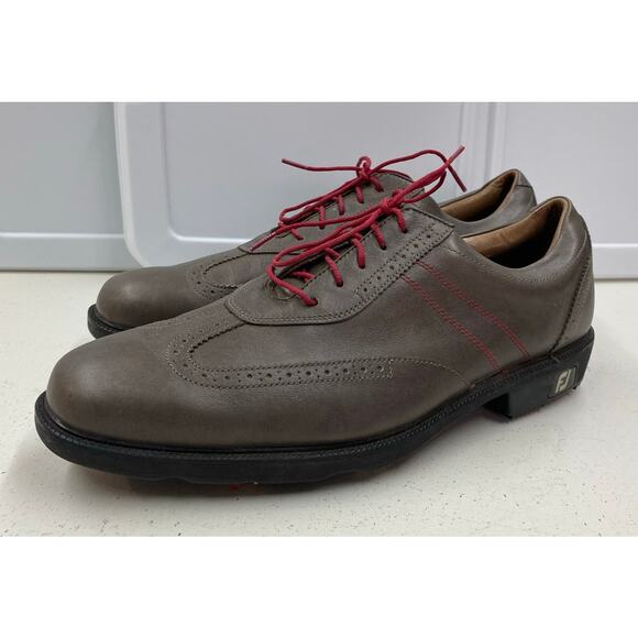 Men FootJoy Icon Oxford leather wing-tip athletic golf shoes, 12M main image 4